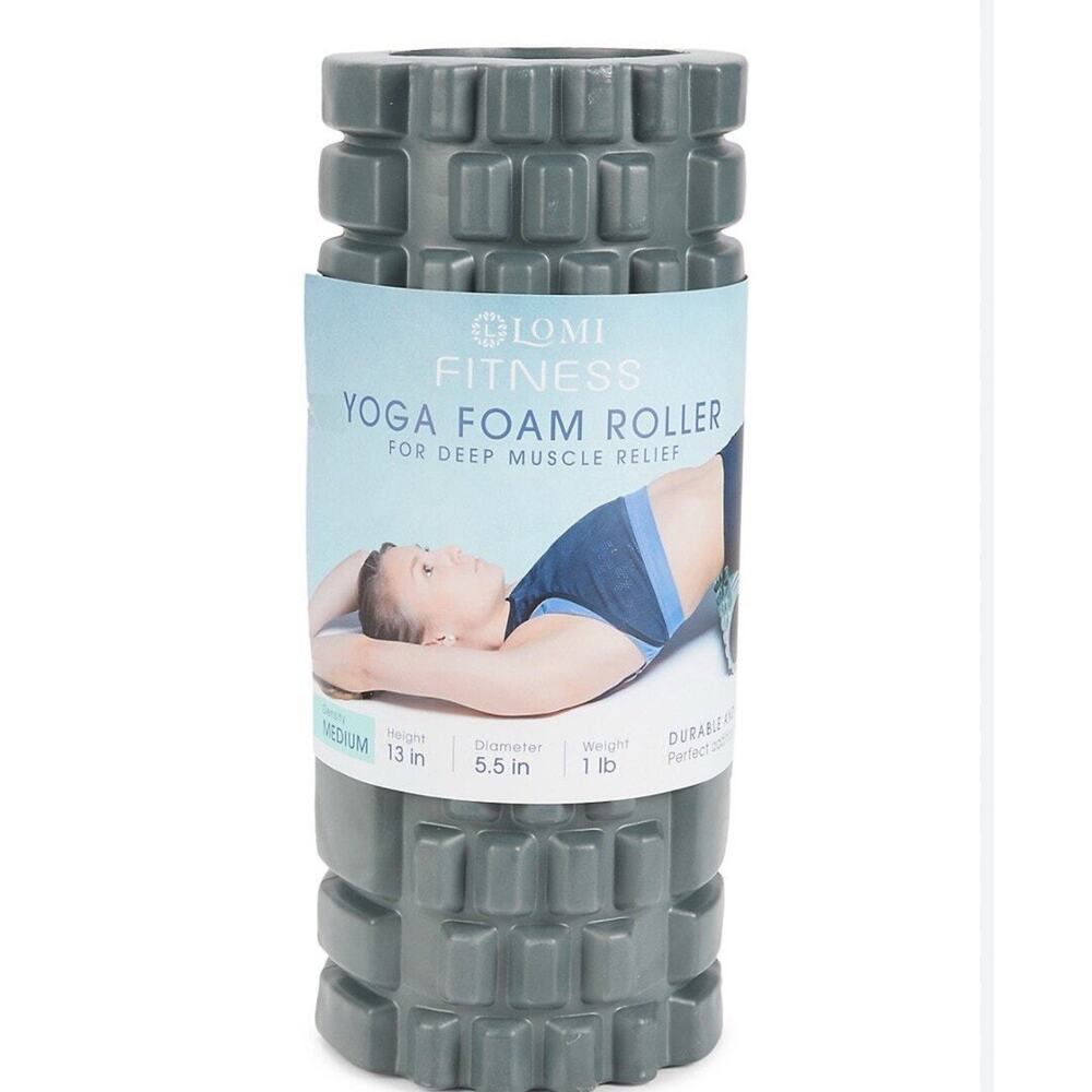 Lomi Fitness Yoga Foam Roller Medium Density for Deep Muscle Tissue Relief